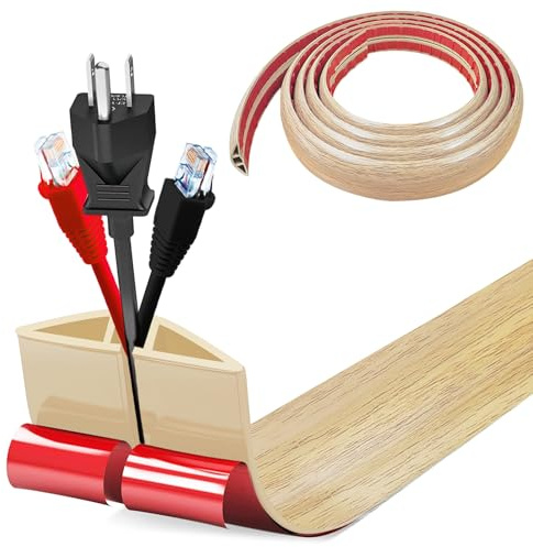 Protezioni per Cavi a Pavimento, 3.0M x5cm Autoadesivo Copricavi per Pavimento Passacavo a Pavimento Perfetti per Tutti i Cavi di Alimentazione a Casa, Ufficio,Scuola,Magazzino (Venature dell'acero)