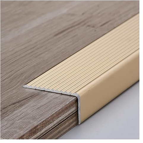 Rutschfeste Aluminium-Stufenmatten L-förmiger Bodenübergang für Treppen, perfekter Kantenschutz & Dekorationsstreifen für Fliesen/Holz/Laminat