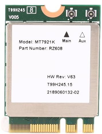 Carte sans Fil WiFi, Carte Réseau sans Fil MT7921K Gigabit 802.11AX Double Bande M.2 WIFI6 Intégrée, avec Chipset BT 5.2, 802.11AX