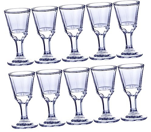 CIYODO 10pezzi Bicchiere Da Liquore in Vetro Piccolo Per Uso Domestico Resistenti e Pratici