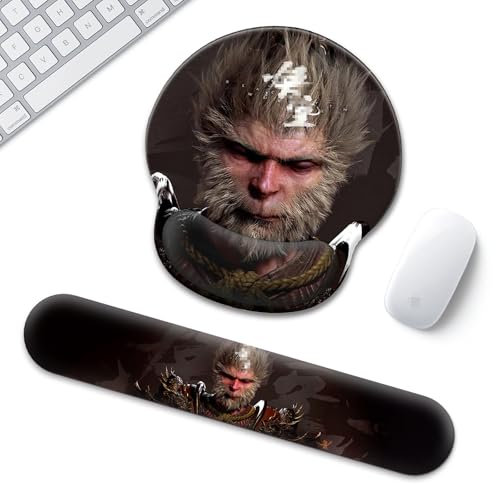 Tapis de souris de jeu multifonction et imperméable avec repose-poignet en mousse gel pour ordinateur portable compatible avec souris laser et optique Noir