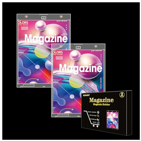 RIXUGIT 2-Pack Magazine Book Magnetic Holder, One Touch Magazine Protector