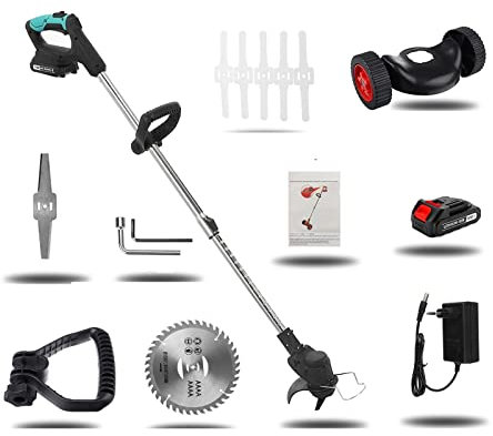 LNHHG Cortacésped eléctrico inalámbrico, cortacésped portátil de 2000W, Cortador de Cepillo Ajustable, Herramienta de poda, máquina de jardinería(Type K)