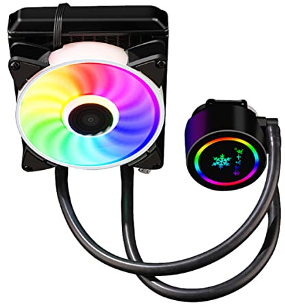 KONTONTY 1PC Liquid CPU Cooler with Water Cooled Heat Sink Mute Computer Radiator for Gaming Desktops Freezing Durable Materials Zero Leakage Design