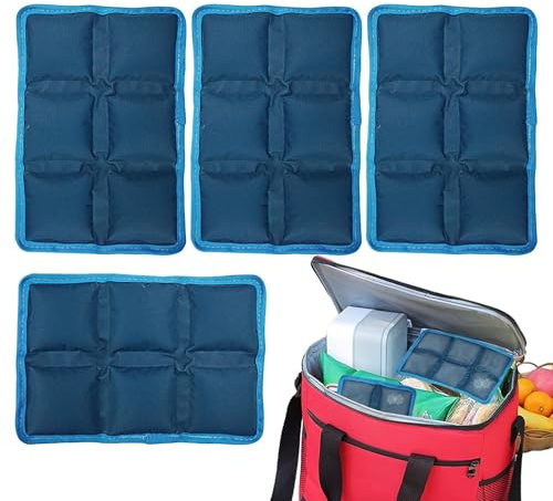 Jubilofex Packs Froids pour Boîte à Repas | Sac de Gel Fraîcheur pour Camping | Pochette Gel Glace Compacte et Lavable pour Camping, Randonnée, Plage, Bureau et Pique-Nique