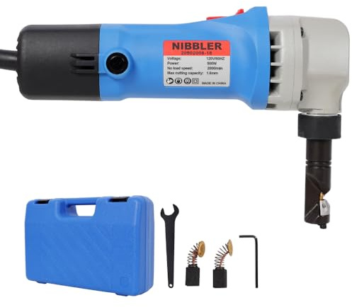 Luxebough Sheet Metal Nibbler, Professional Nibbler Metal Cutter Tool with 360° Rotation, 16 Gauge Cutting Capacity, 2000RPM Speed, 120V Power Supply, Precise and Efficient Electric Sheet Cutter