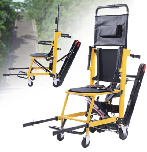 Elektrischer Raupen Treppensteiger Klappbarer tragbarer Treppenstuhl, Elektrische Treppenlifte, Treppensteigender Rollstuhllift, Treppensteigender Rollstuhl, Tragkraft 200 Kg A