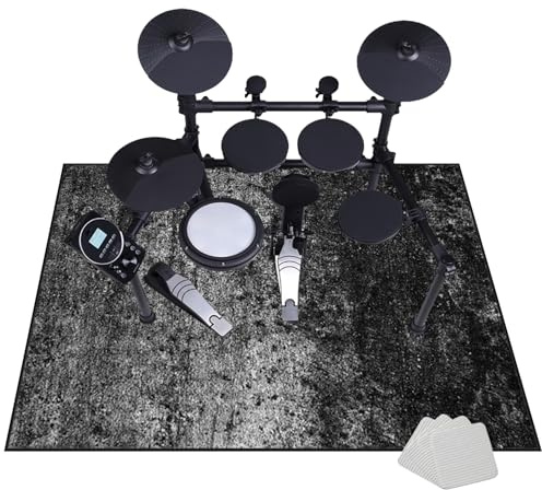 JaevKwzy Schlagzeug Teppich, Drum Teppich Rutschfester Trommel Teppiche, Schallschutzteppich, Schlagzeugteppich, Schallschutz Teppich Schallschutzmatte für Bass Drum Snare Drum 140 x 120 cm
