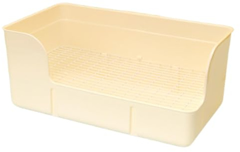 Milageto Kaninchentoilette, Eckbettpfanne, Frettchen, Meerschweinchen, Töpfchen, Käfigtoilette, Bettkasten, Gitter, Katzentoilette für Häschen, Beige