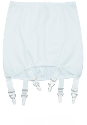 Luxallacki Elegant öppen botten gördel med 6 remmar hängselbälte, dra-in strumpebandskjol midjeformande underkläder, Vitt, XXL