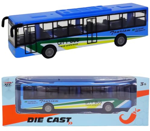 YskerrigToy Autobus Giocattolo, Auto Modellino Macchinine Giocattolo per Bambini Veicolo Carro Giocattolos Macchinines Tirare Indietro Macchinine Bus Giocattolos per Bambini Regalo(Blu)