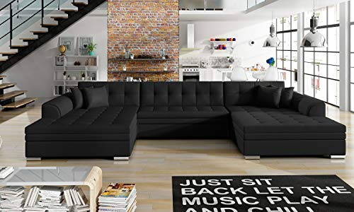 Krudox VEN Ecksofa U-Form 359x78x165 cm - Schlafsofa mit Bettkasten - Couch mit Stauraum - Sofa mit Schlaffunktion 300x129 cm - Kunstleder Soft 11