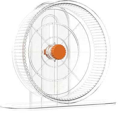 Ziyonix Ruota per Criceti, 21cm Ruota Criceto con Supporto in Plastica Super Silenziosa Ruota da Corsa Trasparente, Accessorio della Gabbia per Criceti Piccoli Animali Domestici Criceto Gerbil