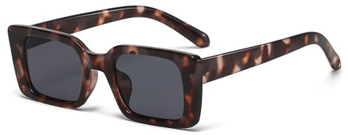 Hviomru Trendy Rechteck-Sonnenbrille für Herren & Damen Quadratische Sonnenbrille mit dickem Rahmen