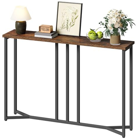 YITAHOME Tavolo Consolle, 100cm Consolle Ingresso, Piccolo Tavolo per Decorazioni, Tavolino Da Divano, Console, Corridoio, Soggiorno, Assemblaggio Semplice, Marrone Rustico