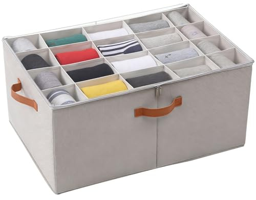 wiksite Clothes Storage Organiser for Wardrobe Foldable Fabric Shoe Box with Handle & Clear Cover, Space Saving Holder Storage Bins for Dorm Shoe Storage Boxes Fits Sandals Sneakers Fits 20 Pairs