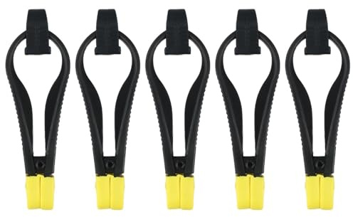 Violiica Power Grip Planer Board Mast Trolling Weight Release Clip with Adjustable Tension, for Downrigger, Outrigger, Boat, Kite and Planer Boards Fishing, Black and Yellow, 5-Pack