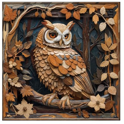 KaayeeWood Holzpuzzle Erwachsene,Eule in der Abenddämmerung Holzpuzzle,Einzigartige Wooden Puzzle Mit Geschenkbox,Geschenke für Erwachsene 14+(200 Stück,29 * 29cm)