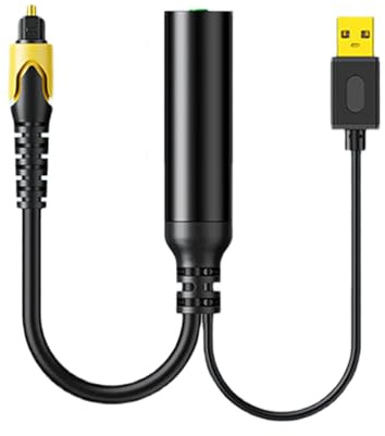 Cavo di conversione digitale coassiale da ottico ad analogico femmina da 3,5 mm, alimentazione USB per cassa di risonanza