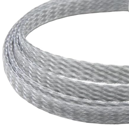 Gaines de câbles électriques 1/5/20/50M Gaine tressée expansée Fil de Coton PP 4 8 12mm Enveloppe Fil Souple Câble isolé Protection Ligne Harnais câble(Grey Clear,4mm,50 Meters)