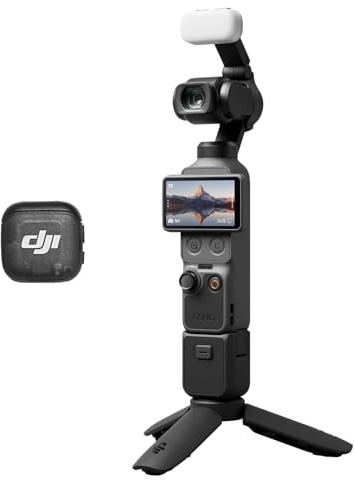 DJI Osmo Pocket 4 Creative Combo, caméra vlog de Poche avec nacelle, capteur CMOS 1 Pouce et 4K/240 IPS, stabilisation sur 3 Axes, mémoire intégrée de 107 Go