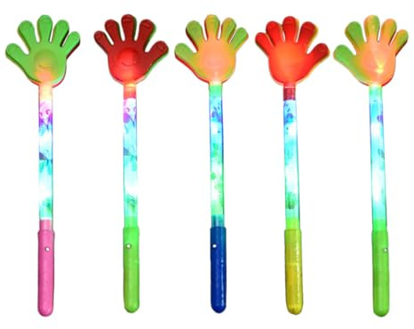 iplusmile 5 Piezas Mano Luminosa de Plástico Cinco Dedos para Aplausos Ruidosos en Fiestas y Eventos Deportivos, Accesorio Adecuado para Animar Luces LED Color Aleatorio