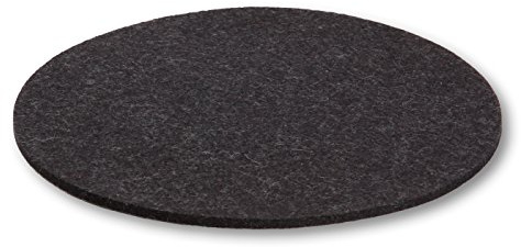 Filzbrand Filz Untersetzer rund 25 cm groß, 5mm dick, Deko Filzuntersetzer für Gläser, Vasen oder Teller, Designfilz aus 100% Wolle, Graphit– Made in Germany