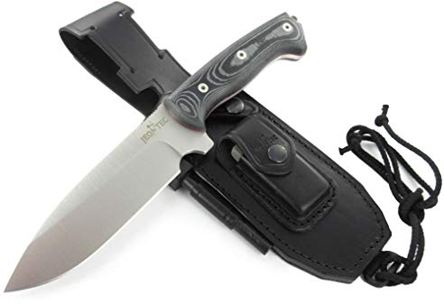 JEO-TEC Nº39: Couteau de Survie Full Tang pour Bushcraft Camping Randonnée Chasse Outdoor, Pleine Soie à Lame Fixe 14,5 cm Inox MOVA-58, Gaine Avec Allume-Feu, Fabriqué en Espagne