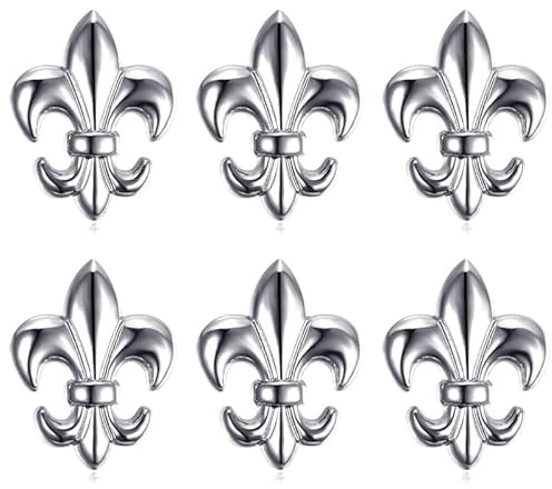 BOBIJOO Jewelry - Lot de 6 Pin's Epingle Broche Fleur de Lys Laiton Argenté
