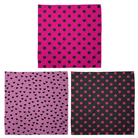 ABAKUHAUS Unisex Bandana, Pop-Art inspirierte schwarze Herzen Romantisches altes Mode-Tupfen, 3er Pack, Mehrfarbig