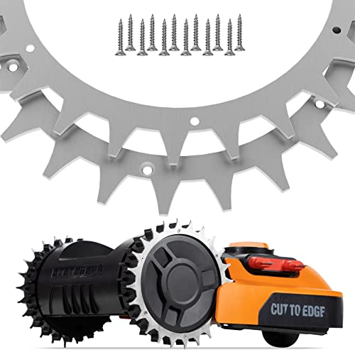 ROBO CLAWS Mähroboter Spikes aus Aluminium für Modelle Worx Landroid Plus, 3 mm, ⌀220 mm - Mähroboter Zubehör mit 12 x Edelstahlschrauben, Spikes entgratet