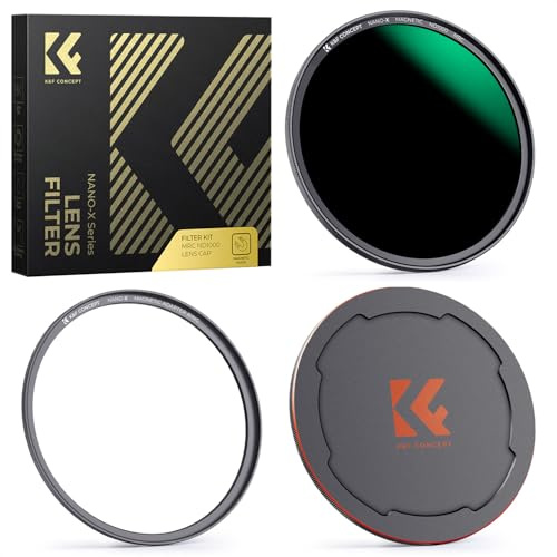 K&F CONCEPT ND Filter 62mm Graufilter ND1000 (10 Stop) Magnetisches mit Objektivdeckel 62mm (Nano-Xcel)