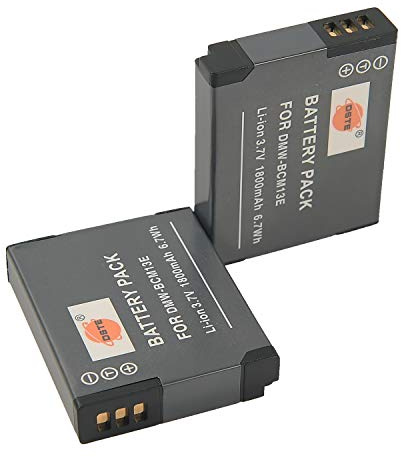 DSTE 2PCS DMW-BCM13E DMW-BCM13 Wiederaufladbarer Li-Ionen-Akku kompatibel mit Panasonic Lumix DMC-FT5 DMC-TS5 DMC-TZ37 DMC-TZ40 DMC-ZS27 DMC-ZS30
