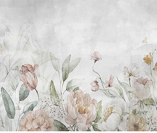 murando - Fototapete selbstklebend Blumen, 343x256 cm, Schlafzimmer, modern | Selbstklebend ohne Kleister, Full HD Druck, ideal fürs Wohn- oder Schlafzimmer, schnelle Montage, lichtbeständig, geruchsfrei