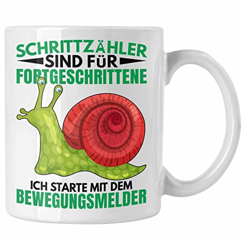 Trendation - Lustiger Schnecken Spruch Tasse Geschenk Humor Witzige Sprüche (Weiß)