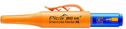 Pica BIG Ink blau 170/41 I Smart-Use permanent Tieflochmarker XL I kräftige Markierungen I ideal für glatte & trockene Oberflächen I mit XL Tintenvorrat I Ein-Hand-Bedienung I mit Köcherschoner