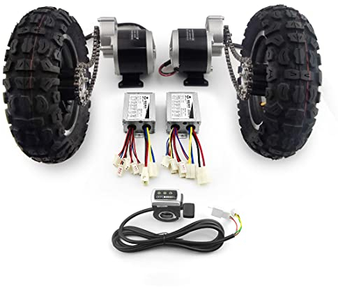 L-faster Kit catena motore con ingranaggio a doppia trazione da 25,4 cm, con cambio di marcia per carrello e bici da carro (36 V 350 W max 4 km/h)