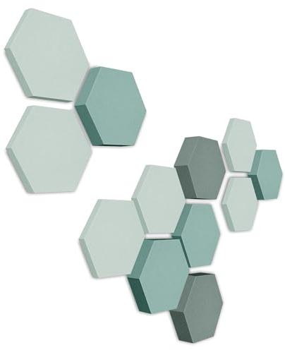 platino24 Akustikpaneele 12 Elemente Edition LOFT 3D I Ø 300mm Akustikplatten Schalldämmung Wand & Decke I Akustikschaum Schall-Absorber aus Basotect 30-70mm mit farbiger Akustikbeschichtung