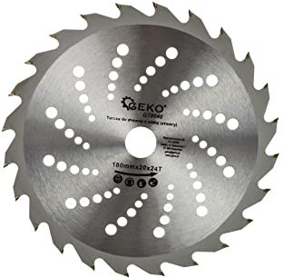 Eisenwolf hoja de sierra de 180 x 20 mm, hoja de sierra circular para madera con 40 dientes TCT inclinados y cortes láser para reducir el ruido