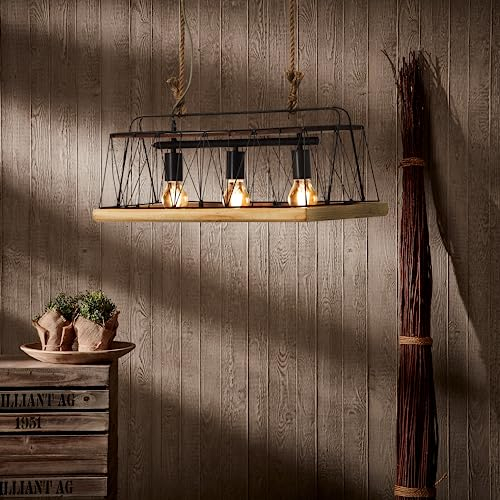 Lightbox 3 flammige Hängelampe - Pendelleuchte im Vintage Stil - für