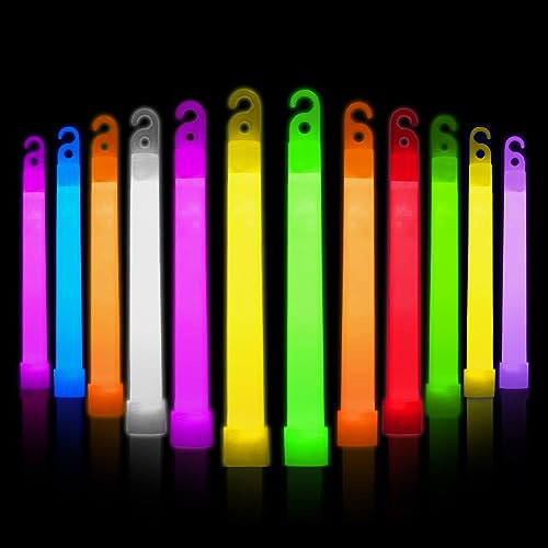 Ainiv 25 Pièces Baton Lumineux, Bâton Lumineux LED Mariage, Baguettes Lumineuses à Fibre Optique, Lumineuses à Fibre, 8 Couleurs 15,2 cm Clignotants pour Concert Anniversaire Fête Mariage
