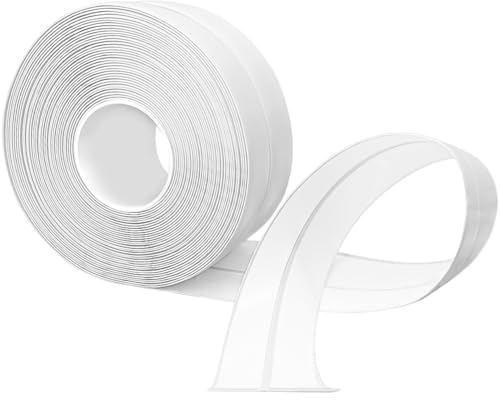 TAOYIO Plinthe Souple Autoadhésive,6M PVC Plinthe Adhesive20x20mm, Plinthe Cuisine Corniere PVC Autocollante pour Cuisine et salle de bain 2x2 blanc