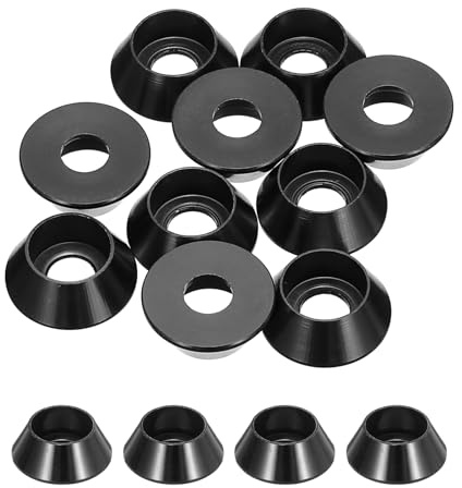 QUARKZMAN Rondelles Coniques M5, Rondelles de Tête de Goupille en Aluminium Anodisé pour Vis RC/FPV/PC/Drone/Pièces de Modèles d'Accessoires Mécaniques, Lot de 10 (Noir)
