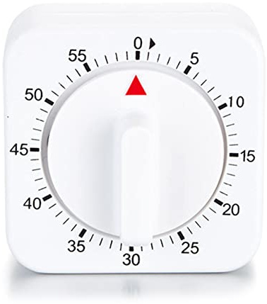Minuteur mécanique carré 1 heure/60 min - Minuteur de cuisine manuel - Rappel mécanique - Préparation manuelle - Minuteur de cuisine pour personnes âgées - Minuterie de cuisine pour la cuisine