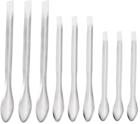 YOKIVE 9 Pcs Espátula De Laboratorio, Acero Inoxidable Micro Muestreo Mezcla Medición Ideal Para Laboratorio (105/125/140mm)