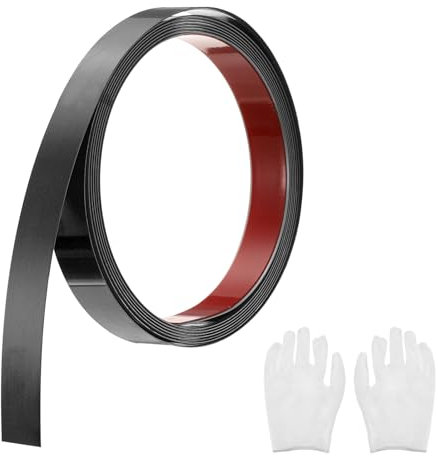 QUARKZMAN Baguette de Moulure en Acier Inoxydable Auto-Adhésive, Finition Noire Brossée à Coller, avec Gant, Moulure Décorative pour Miroir Mural, 0,78 x 9,8 Pieds