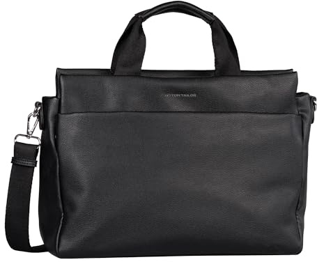 TOM TAILOR Rella Damen Shopper Umhängetasche Reißverschluss Groß Schwarz