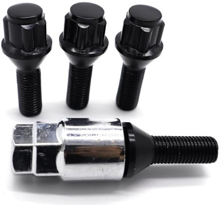 JJRFVBGT Wheel Bolts Nuts Compatible With VW For Amarok For Sharan For Touareg For Caddy 4pcs Car Alloy Wheel Locking Bolts Nuts Lugs M12 X 1.5