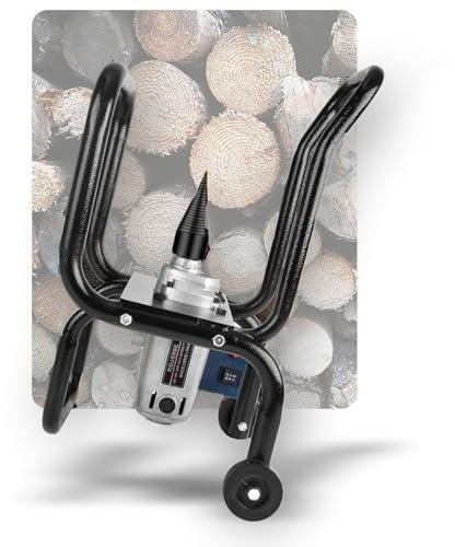 Electric Wood Splitter, 1800W Cones Drills Screw Log Splitter, Supports Forward and Reverse Rotation, Automatic Wood Splitter Tool (Wood Splits Up To 7.8 Diameter)