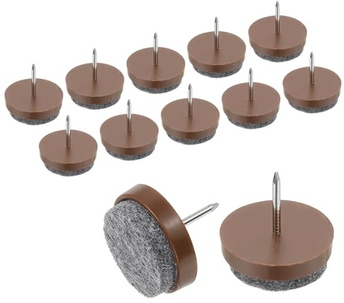 PATIKIL 0.86 Screw-on Furniture Felt Pad, 40 Pcs Nail on Chair Leg Floor Protectors Glide Round Slider Screw-in for Chair Table Furniture, Brown